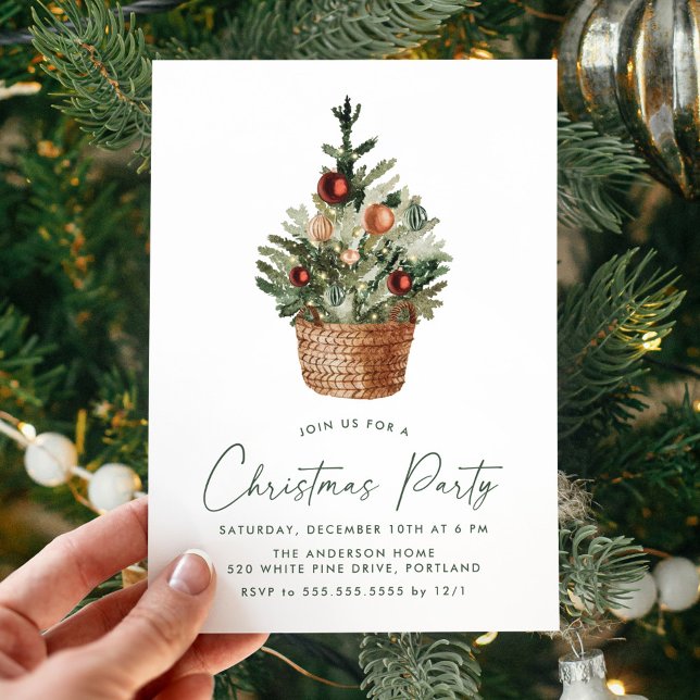 Invitación Fiesta navideña con acuarela moderna (Subido por el creador)