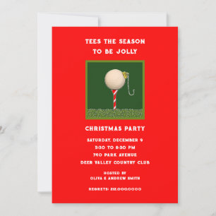 Invitación Fiesta Navideña con tema de Golf