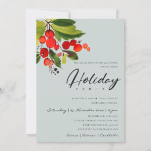 INVITACIÓN FIESTA NAVIDEÑA CORPORATIVA DE FRUTAS ROJAS GRIS