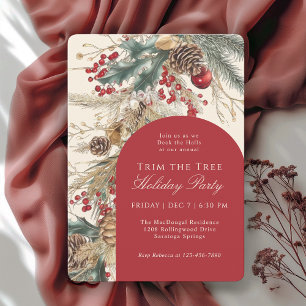Invitación Fiesta Navideña de Adorno de Árbol
