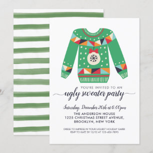 Invitación Fiesta navideña de adorno navideño adorable