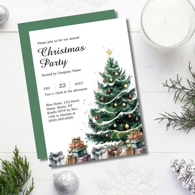 Invitación Fiesta navideña de árbol navideño acuático (Subido por el creador)