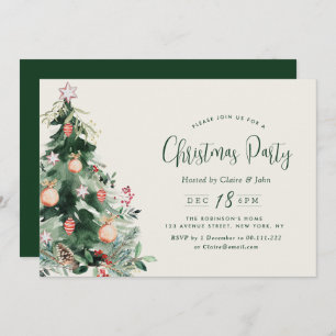 Invitación fiesta navideña de árboles de navidad
