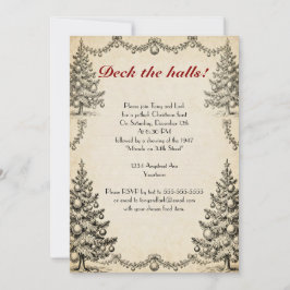 Invitación Fiesta navideña de árboles y tierras de cultivo