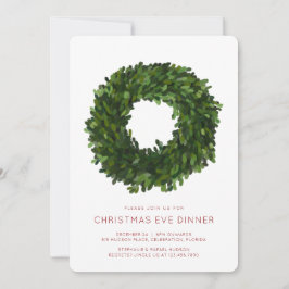 Invitación Fiesta navideña de Boxwood Wreath Navidades