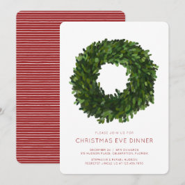 Invitación Fiesta navideña de Boxwood Wreath Navidades