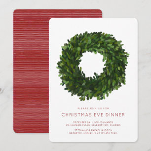Invitación Fiesta navideña de Boxwood Wreath Navidades
