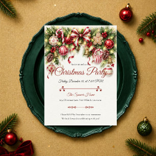 Invitación Fiesta Navideña de Caramelo Festivo