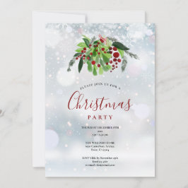 Invitación Fiesta navideña de copas de nieve de los navidades