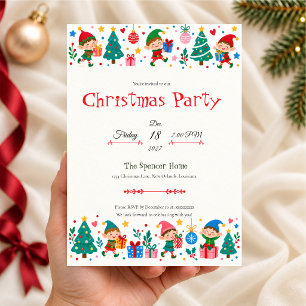 Invitación Fiesta Navideña de Duende Juguetón