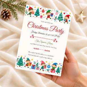 Invitación Fiesta Navideña de Duende Juguetón