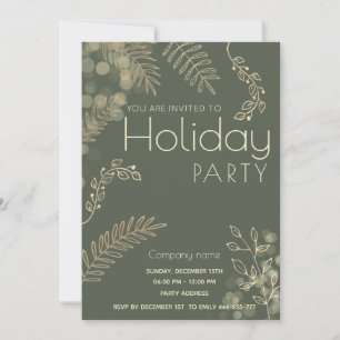 Invitación Fiesta navideña de invierno de oro