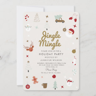 Invitación Fiesta navideña de Jingle Mingle Merry