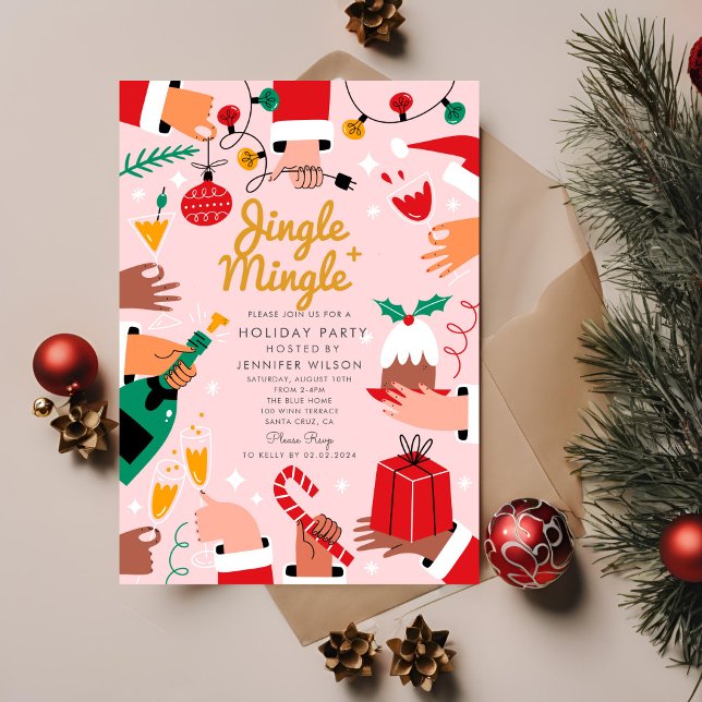 Invitación Fiesta navideña de Jingle Mingle Merry (Subido por el creador)