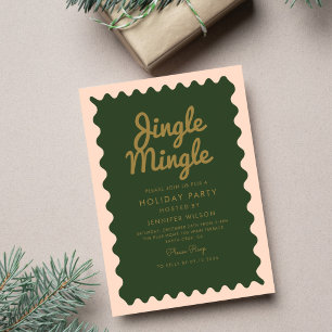Invitación Fiesta navideña de jingle mingle retro
