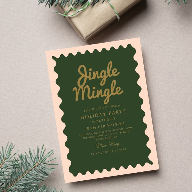 Invitación Fiesta navideña de jingle mingle retro (Subido por el creador)