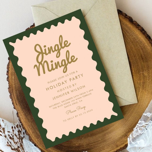 Invitación Fiesta navideña de jingle mingle retro (Subido por el creador)