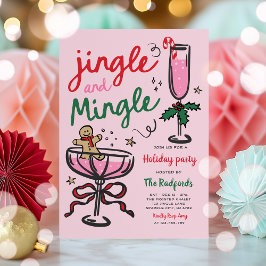 Invitación Fiesta navideña de jingle y mingle con Navidades d