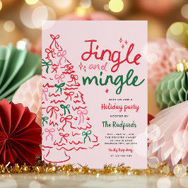 Invitación Fiesta navideña de jingle y mingle con Navidades d