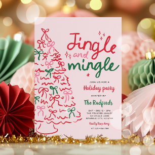 Invitación Fiesta navideña de jingle y mingle con Navidades d