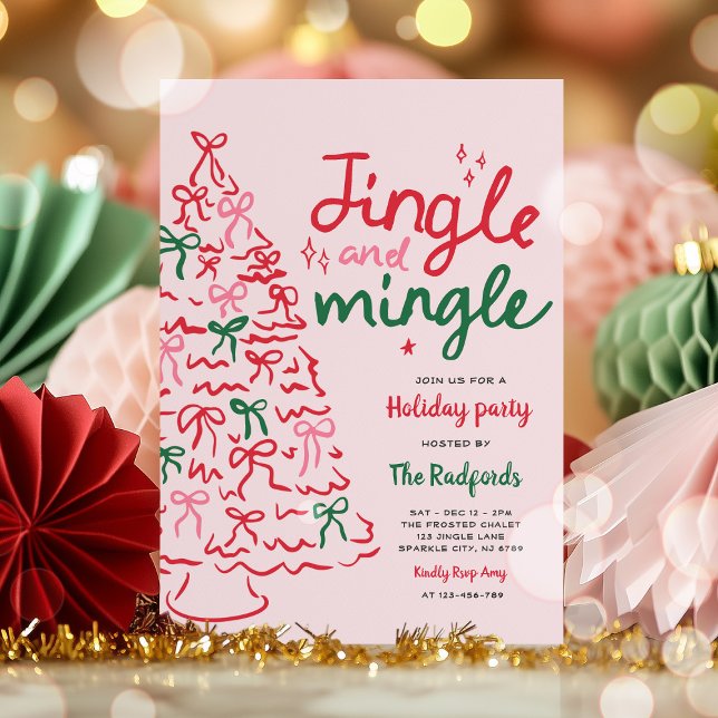 Invitación Fiesta navideña de jingle y mingle con Navidades d (Subido por el creador)