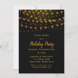 Invitación Fiesta navideña de la cadena dorada de los Navidad