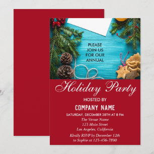 Invitación Fiesta Navideña de la Empresa Roja y Azul