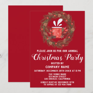 Invitación Fiesta Navideña de la Empresa Rojo Verde Festivo