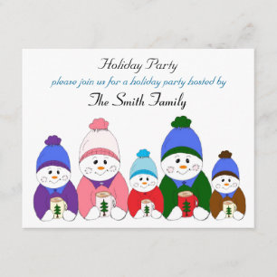 Invitación Fiesta Navideña de la Familia del Muñeco de Nieve