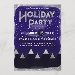 Invitación Fiesta navideña de las montañas nevadas de plata a