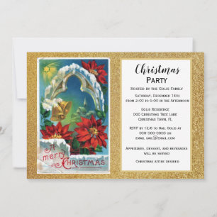 Invitación Fiesta navideña de los Navidades de las campanas d