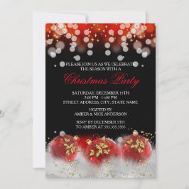 Invitación Fiesta navideña de los Navidades de los Baubles de