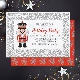 Invitación Fiesta navideña de los Navidades Red Nutcracker