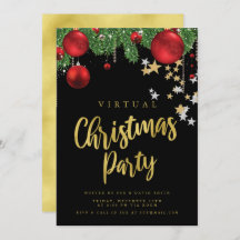 Fiesta navideña de los Navidades rojos de oro VIRT