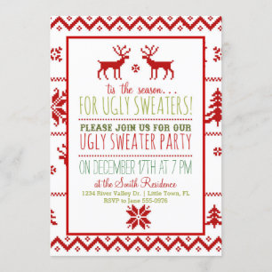 Invitación Fiesta navideña de los Navidades suéter tacaño