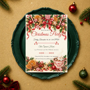 Invitación Fiesta Navideña de Menta Acogedora