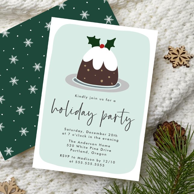 Invitación Fiesta Navideña de Menta y Acebo con Pastel de Fru (Subido por el creador)