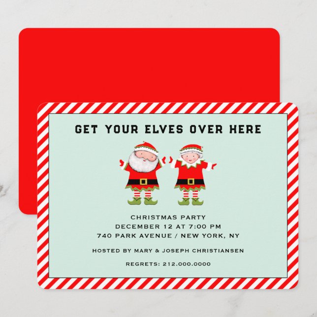 Invitación Fiesta navideña de navidades (Anverso / Reverso)