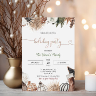 Invitación Fiesta navideña de Navidades acogedores