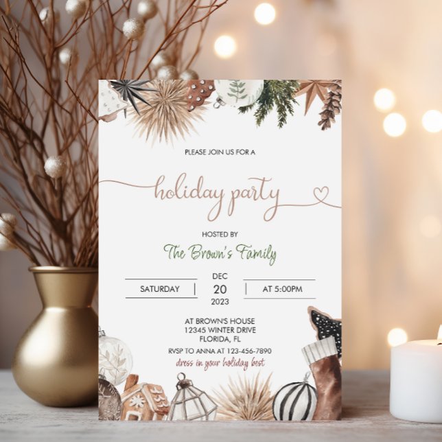 Invitación Fiesta navideña de Navidades acogedores (Subido por el creador)