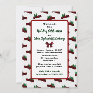 Invitación Fiesta navideña de Navidades de camionetas de époc