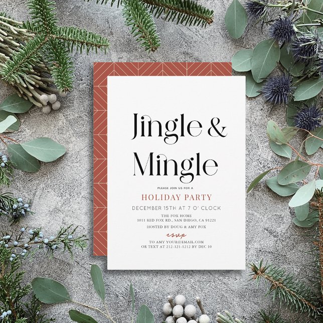 Invitación Fiesta navideña de Navidades mínimos de jingle y m (Subido por el creador)