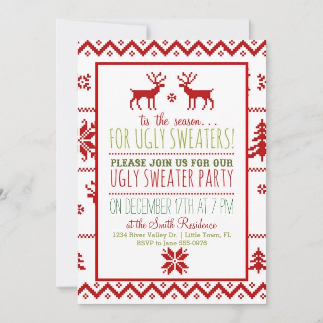 Invitación Fiesta navideña de Navidades sudorosos (Anverso)