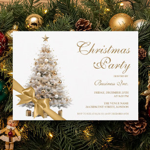 Invitación Fiesta navideña de oro corporativo