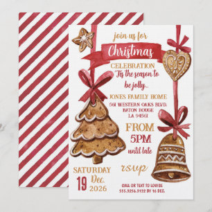 Invitación Fiesta Navideña de Pan de Jengibre