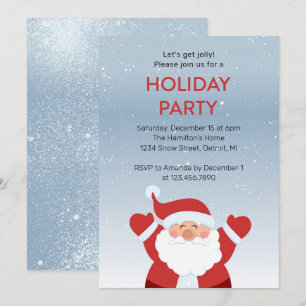 Invitación Fiesta Navideña de Santa en la Nieve