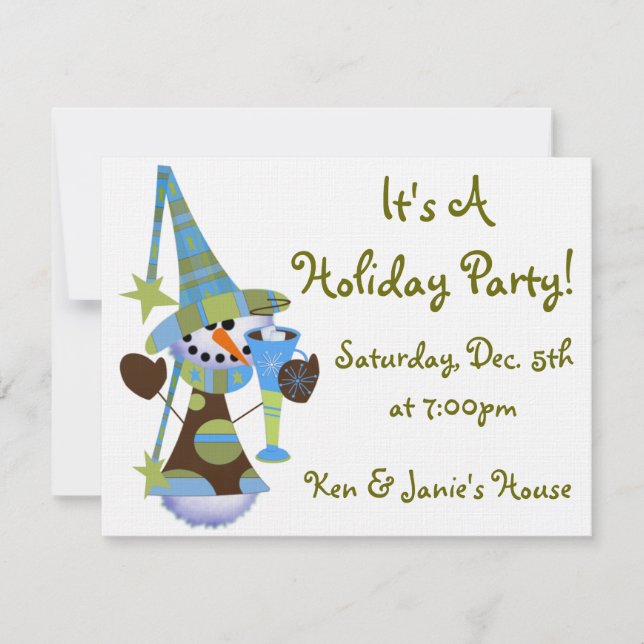 Invitación Fiesta navideña de Snowden (Anverso)
