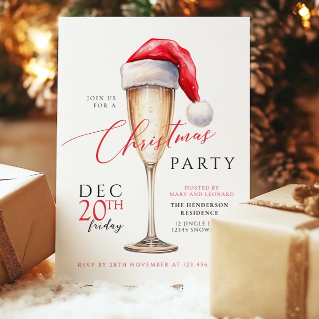 Invitación Fiesta Navideña de Sombrero de Santa (Subido por el creador)