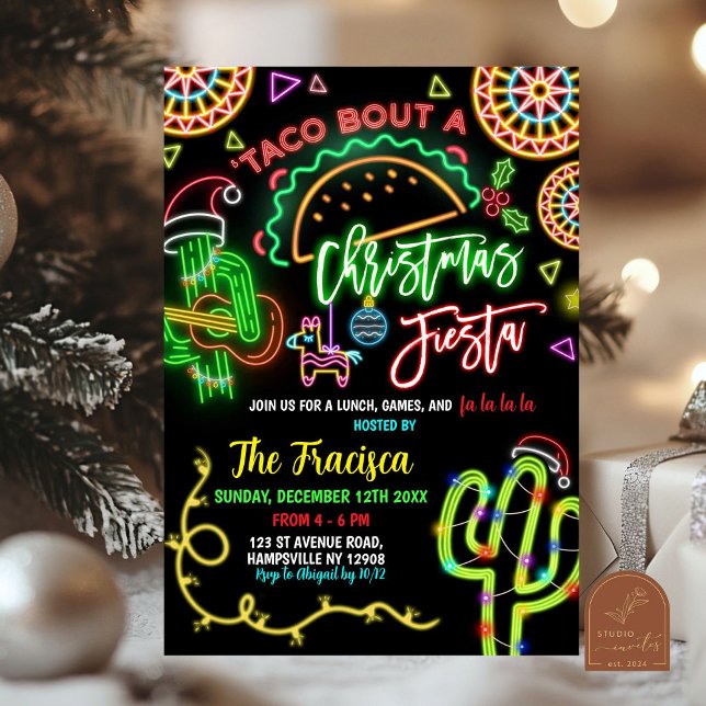 Invitación Fiesta Navideña de Taco Neon (Subido por el creador)
