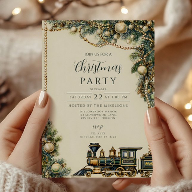 Invitación Fiesta Navideña de Tren Antiguo (Subido por el creador)